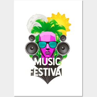 Music Festival Sunglasses Night and Day Posters and Art